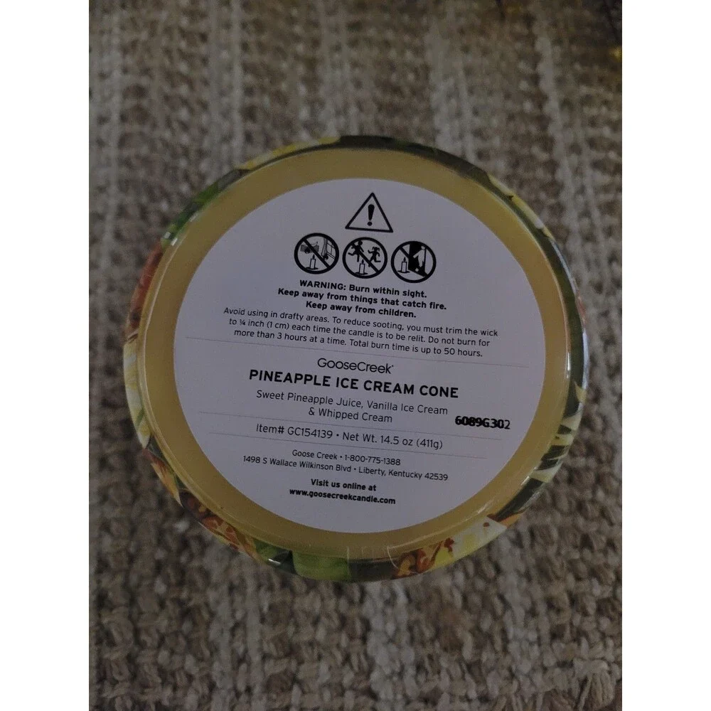 Goose Creek Pineapple Ice Cream Cone 3-wick Candle